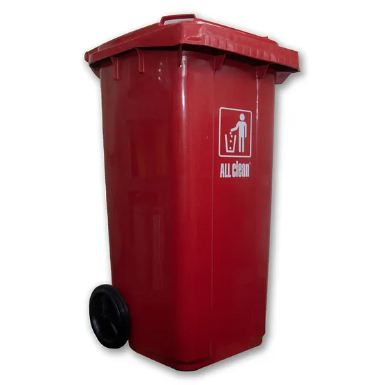 Contenedor de Basura con Ruedas 120 Litros Rojo