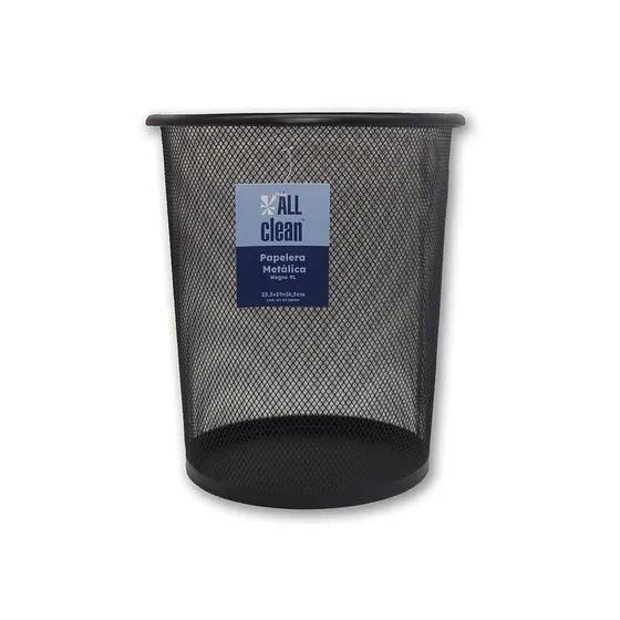 Papelera de Malla Metálica 9 Litros Negro