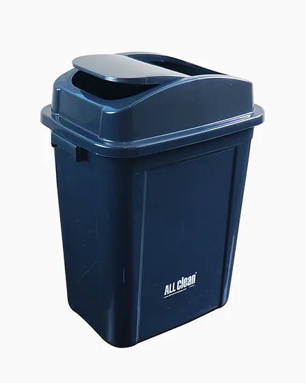 Papelera Plástica PP Tapa Vaivén 30 Litros Negro