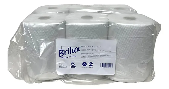 Toalla de Rollo Brilux 6 Rollos x 100 Metros