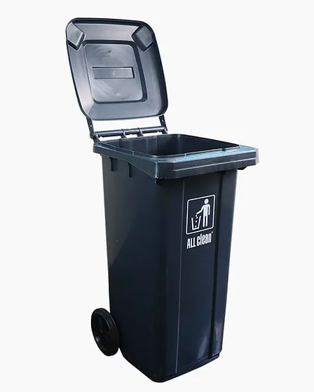 Contenedor de Basura con Ruedas 120 Litros Gris